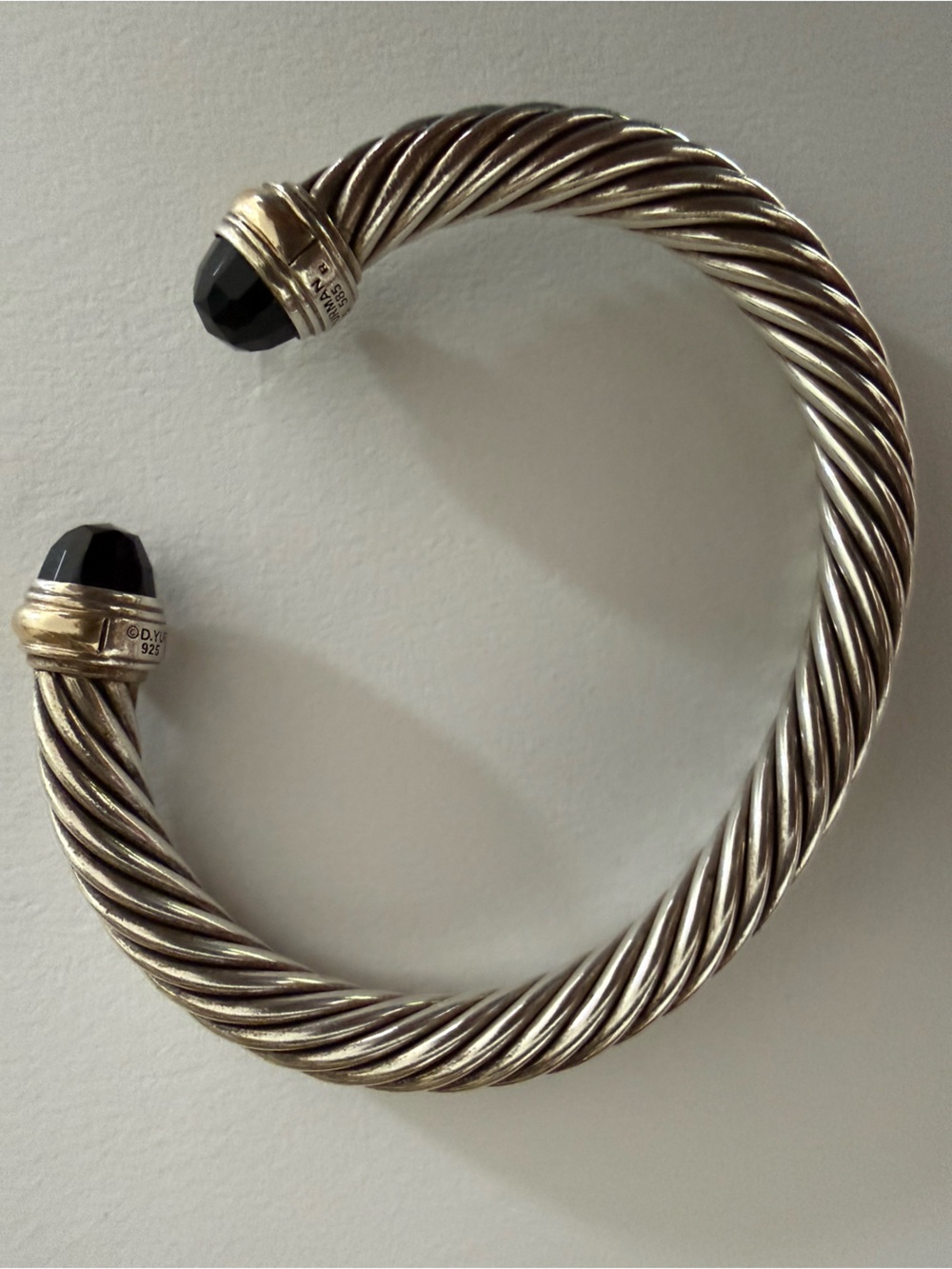 David Yurman 7 mm Cable Bracelet with Onyx